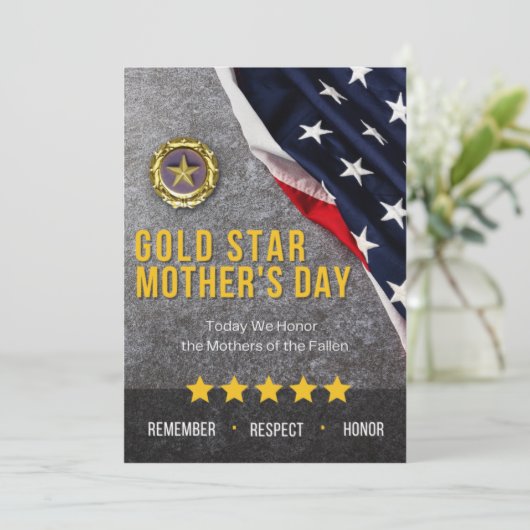 Gold Star-Moederdag Kaart (Staand voorkant)