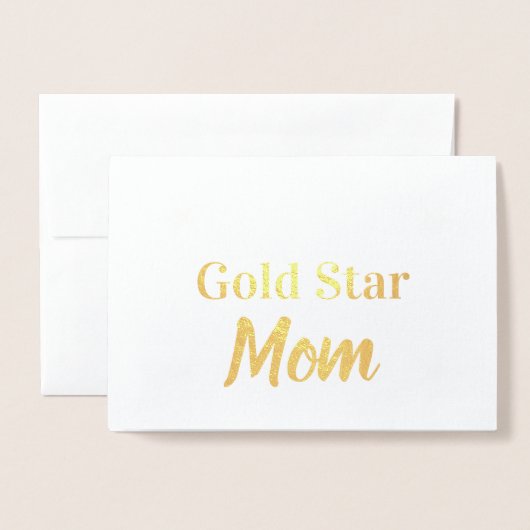 Gold Star Mom Happy Moederdag Gold Folie Kaarten (Voorkant met envelop)