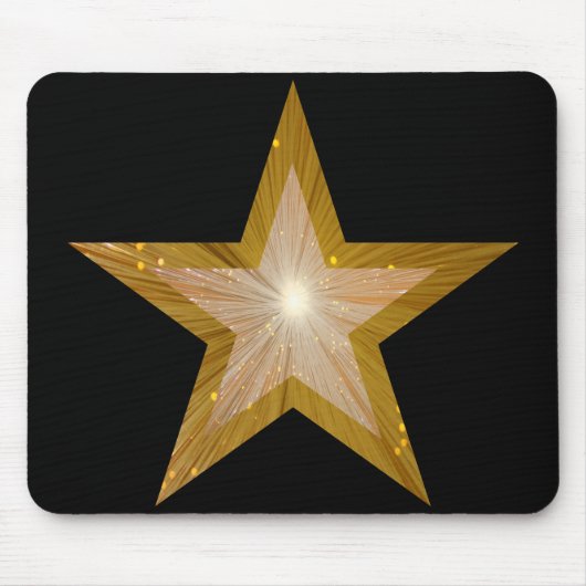 Gold Star mousepad zwart Muismat (Voorkant)