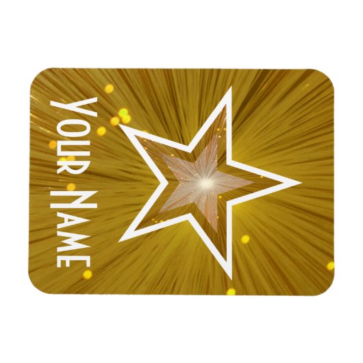 'Gold' Star 'Name' flexibele magneet (Horizontaal)