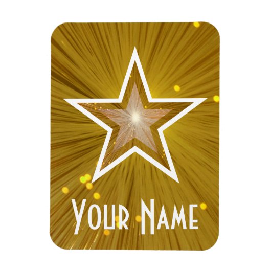 'Gold' Star 'Name' flexibele magneet (Verticaal)