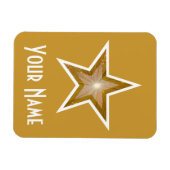 "Gold" Star 'Name' flexibele magneet goud (Horizontaal)