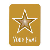 "Gold" Star 'Name' flexibele magneet goud (Verticaal)