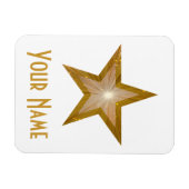"Gold" Star 'Name' flexibele magneet wit (Horizontaal)