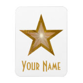 "Gold" Star 'Name' flexibele magneet wit (Verticaal)