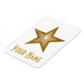 "Gold" Star 'Name' flexibele magneet wit (Linkerzijde)