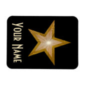 'Gold' Star 'Name' flexibele magneet zwart (Horizontaal)