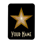 'Gold' Star 'Name' flexibele magneet zwart (Verticaal)