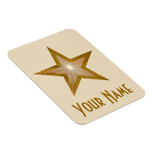 "Gold" Star 'Name Flexmagnet crème Magneet (Rechterzijde)