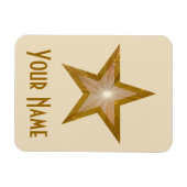 "Gold" Star 'Name Flexmagnet crème Magneet (Horizontaal)