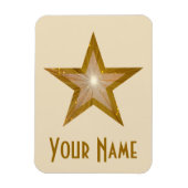 "Gold" Star 'Name Flexmagnet crème Magneet (Verticaal)