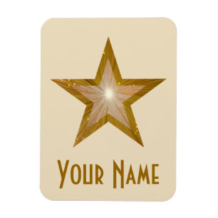 "Gold" Star 'Name Flexmagnet crème Magneet