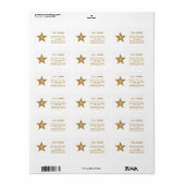 Gold Star 'Name'-tekstlabel wit Etiket (Full Sheet)