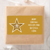 Gold Star 'Names' cadeaulabel grote gouden label (Insitu)