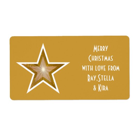 Gold Star 'Names' cadeaulabel grote gouden label (Voorkant)