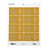 Gold Star 'Names' cadeaulabel grote gouden label (Full Sheet)