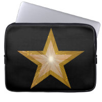 "Gold" Star-neopreen laptophoes 13-inch zwart