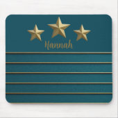 Gold Star op Blauwgroen Muismat (Voorkant)