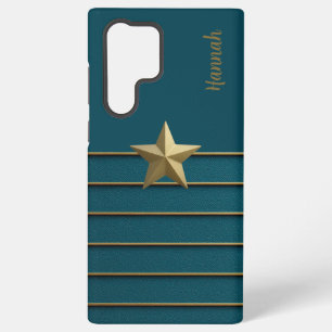 Gold Star op Blauwgroen Samsung Galaxy Hoesje
