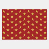 Gold Star op Crimson Inpakpapier Vel (Voorkant)