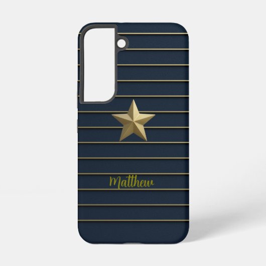 Gold Star op Navy Blue Samsung Hoesjes Galaxy Hoesje (Achterkant)