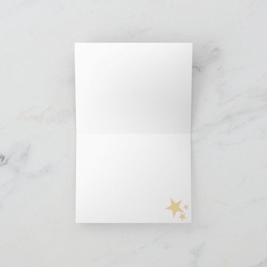 Gold Star op witte Hartelijk dank Bedankkaart (Binnen)