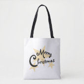 Gold Star op witte kerst Tote Bag (Voorkant)