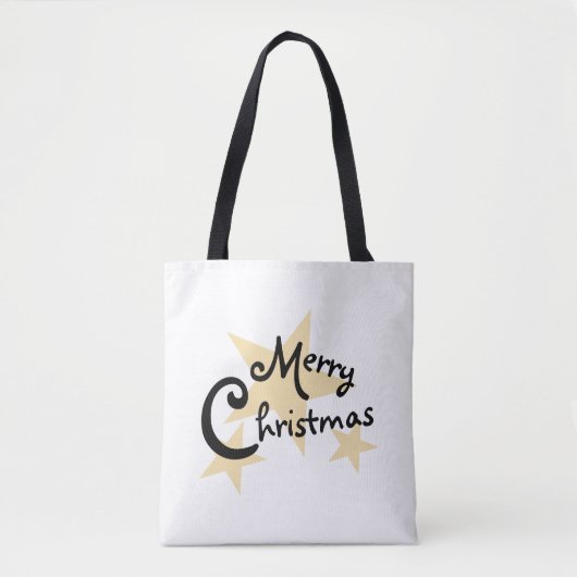 Gold Star op witte kerst Tote Bag (Voorkant)