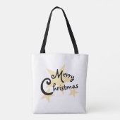 Gold Star op witte kerst Tote Bag (Achterkant)