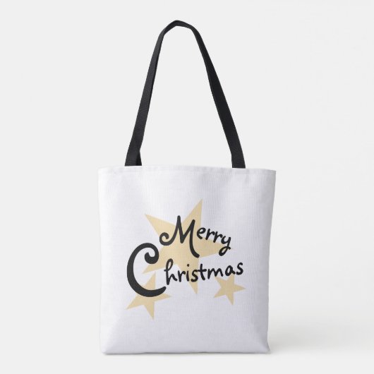 Gold Star op witte kerst Tote Bag (Achterkant)