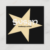 Gold Star op zwart Vierkante Visitekaartje (Voorkant)