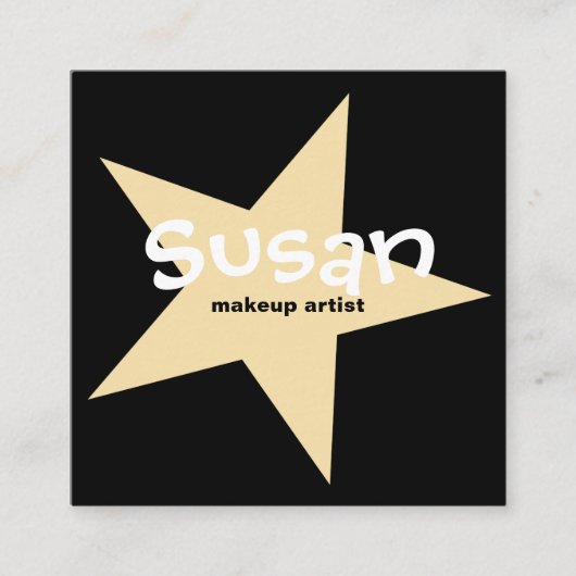 Gold Star op zwart Vierkante Visitekaartje (Voorkant)