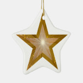 Gold Star ornament, wit met ster Keramisch Ornament (Rechts)