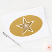 "Gold" Star oval sticker geel (Envelop)