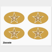 "Gold" Star oval sticker geel (Vel)