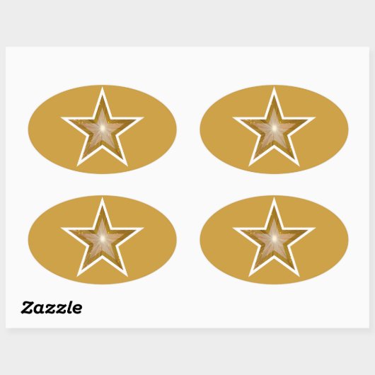 "Gold" Star oval sticker geel (Vel)