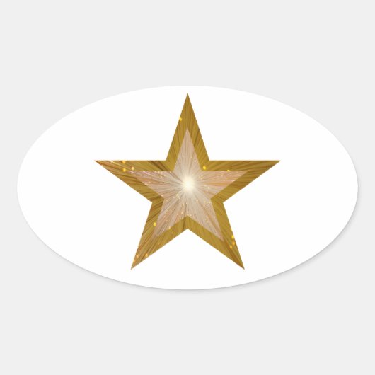 Gold Star-oval sticker wit (Voorkant)