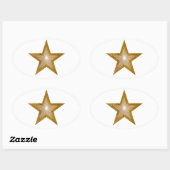 Gold Star-oval sticker wit (Vel)