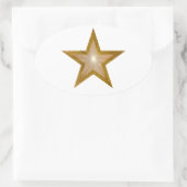 Gold Star-oval sticker wit (Tas)