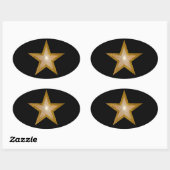 Gold Star ovale sticker zwart (Vel)
