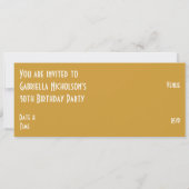 Gold Star 'PARTY'-uitnodiging lang Kaart (Achterkant)