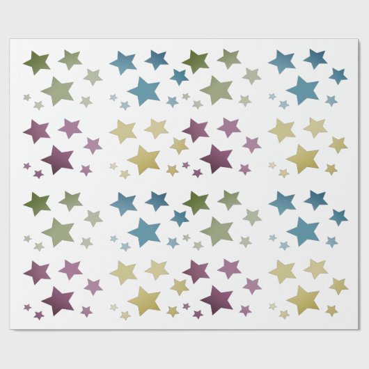 Gold Star Patterned Cadeaupapier (Vlak)