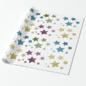Gold Star Patterned Cadeaupapier (Uitgerold)