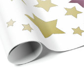 Gold Star Patterned Cadeaupapier (Rol Hoek)