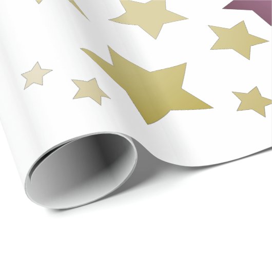 Gold Star Patterned Cadeaupapier (Rol Hoek)