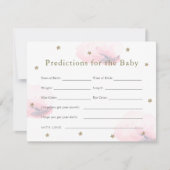 Gold Star & Pink Cloud Baby Voorspellingen Kaart (Voorkant)