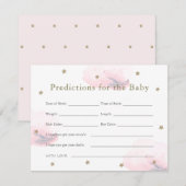 Gold Star & Pink Cloud Baby Voorspellingen Kaart (Voorkant / Achterkant)