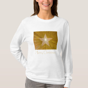 Gold Star 'Prettig Kerstfeest' lange mouwen t-shir T-shirt