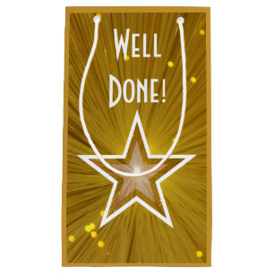 Gold Star-print Goed gedaan cadeautas, klein Cadeauzakje
