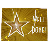 Gold Star-print Goed gedaan, wit, groot Large Cadeautasje (Achterkant)
